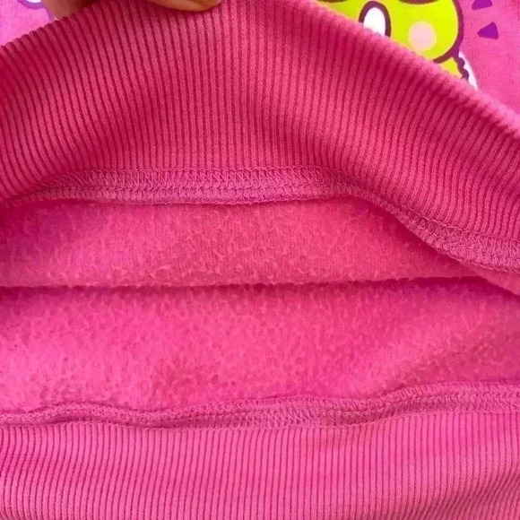 Hello Kitty Bright Pink W/ White Stripe Rayon Oversized Crew Neck Sweatshirt (M) - Picture 10 of 16